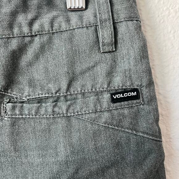 Volcom Youth True To This Shorts Gray Size 26 Front Cotton Blend Chino - Picture 6 of 7